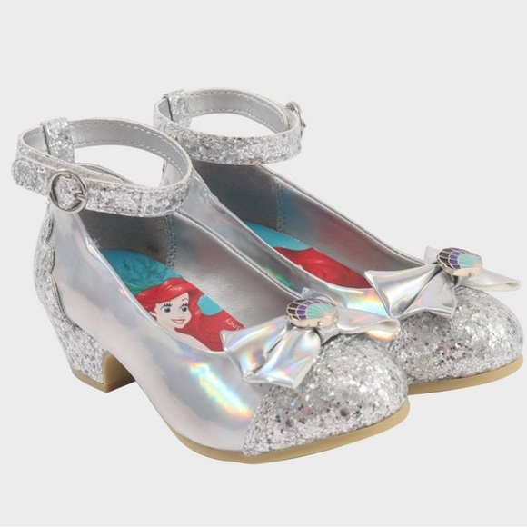 Disney Princess Ariel Silver Glitter Heels Toddler Girls Size 6 NIB - Picture 6 of 7